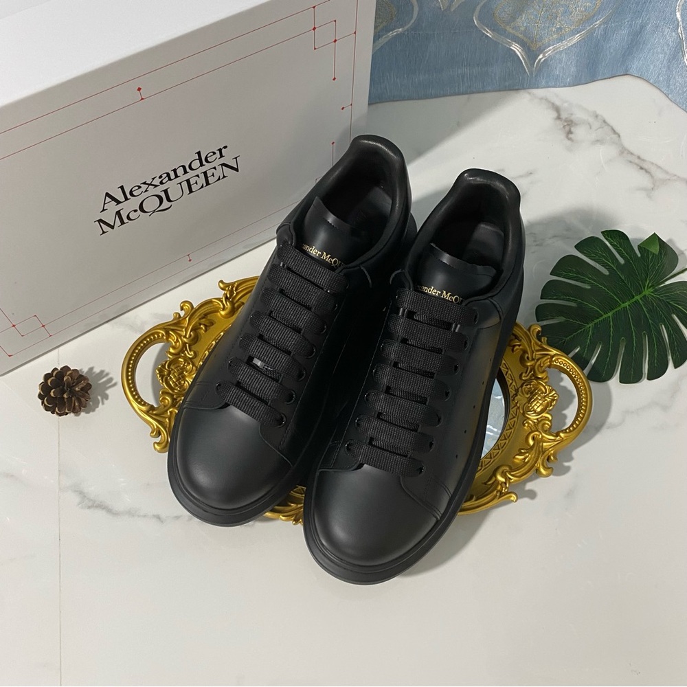 Alexander McQueen Black Leather Sneakers